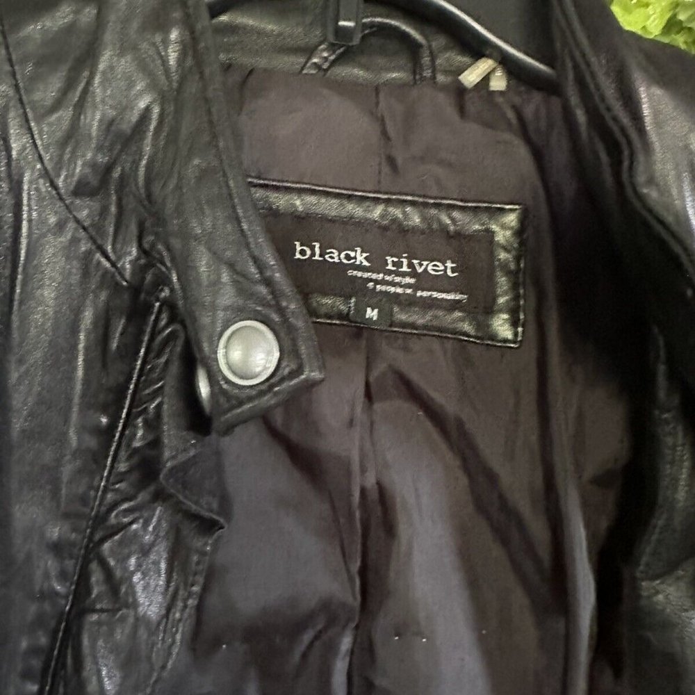 Handmade Upcycled Disney Leather Jacket sz M - Picture 6 of 7